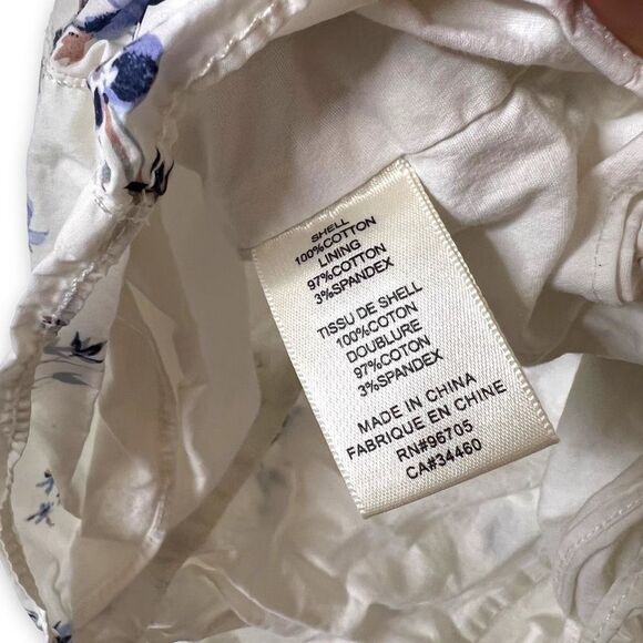 Rebecca Taylor Off Shoulder Francine Ruffle Blouse Top Cotton Floral White SZ 4 - Picture 7 of 8